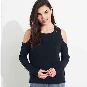HOLLISTER Crewneck Cold Shoulder Grey Sweater